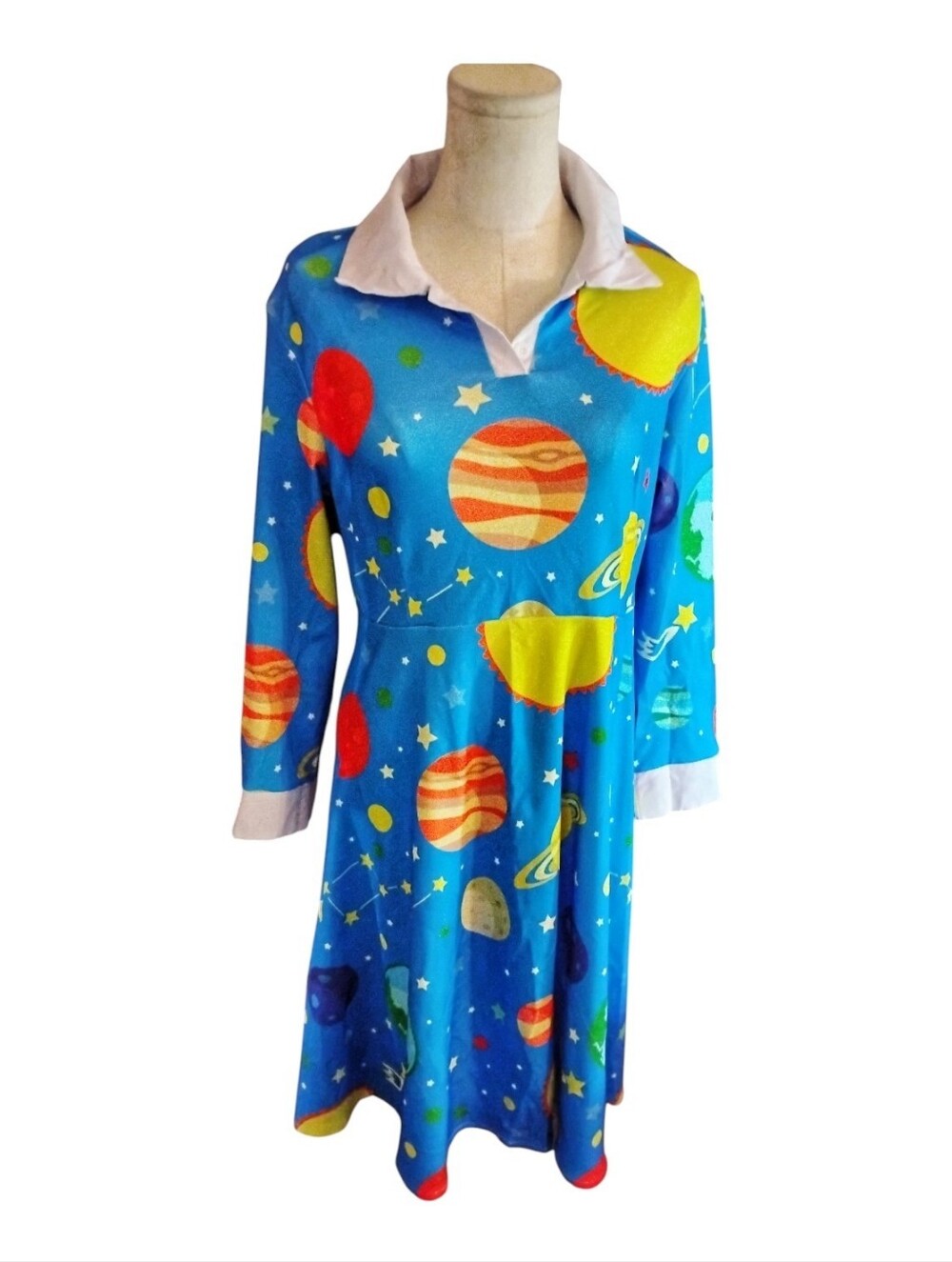 Unbranded Celestial Planets Midi Dress Size Medium View 2